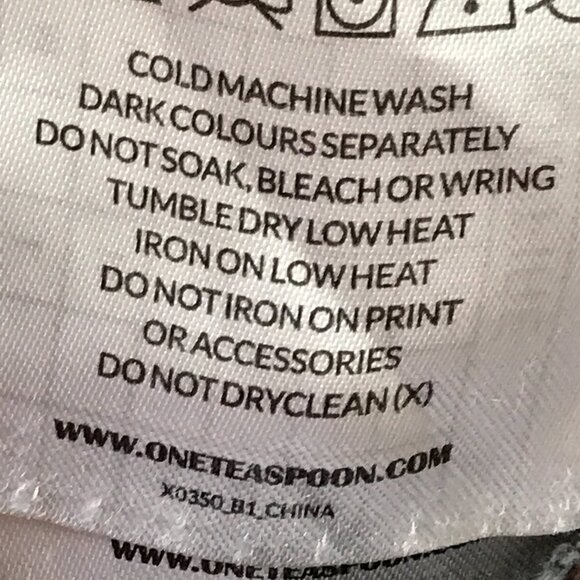 One Teaspoon Denim Cutoff Shorts Women 26 Black Mid Rise Raw Hem Shaping 18036 - Picture 10 of 10